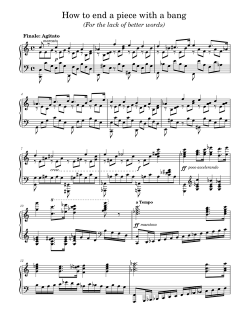 How to end a piece with a bang...