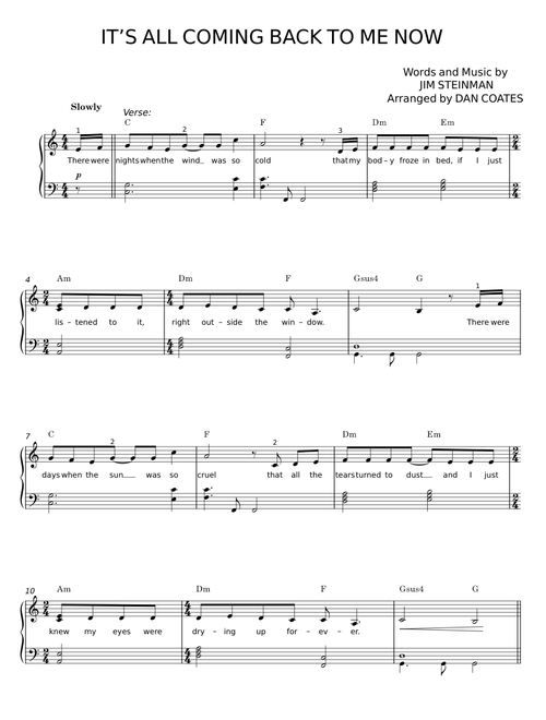 It's All Coming Back To Me Now - Jim Steinman