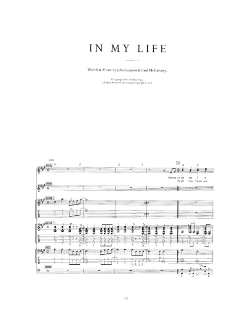 In My Life - The Beatles (Transcribed Score)