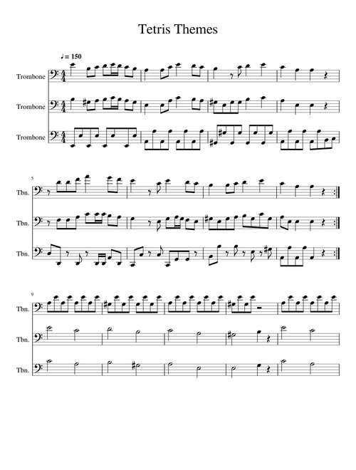 Tetris Theme Medley for Trombone Trio