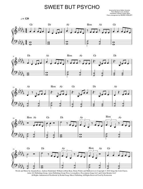 Sweet But Psycho (Arr. Music-holley) - Ava Max (Small Ensemble)