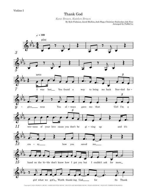 Thank God (Arr. PaMoCru) - Kane Brown (Violin Solo)