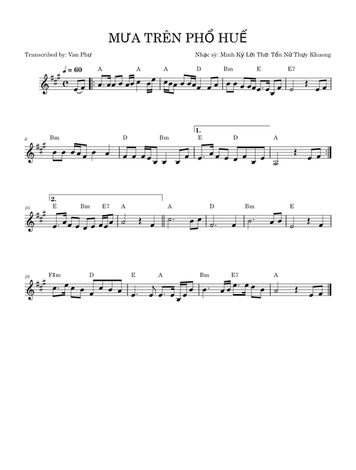 Mưa trên phố Huế – Minh Kỳ