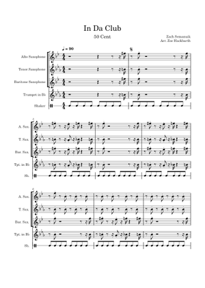 In da club – 50 Cent Sheet Music for Trombone, Tuba, Saxophone alto ...