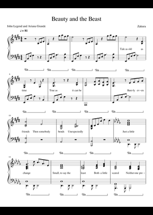 Play Official version of Beauty and the Beast Sheet Music by Alan