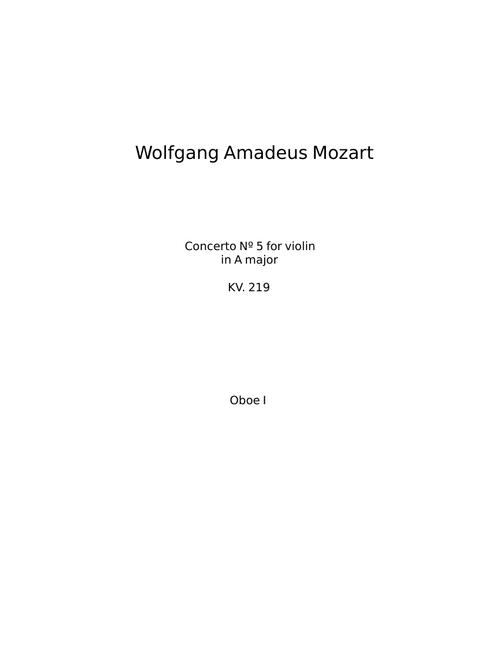Violin Concerto No.5 in A major, K.219 - Wolfgang Amadeus Mozart