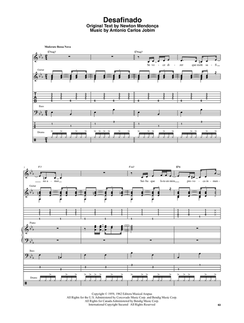 Desafinado - Stan Getz & João Gilberto, Stan Getz, Joao Gilberto (Transcribed Score)