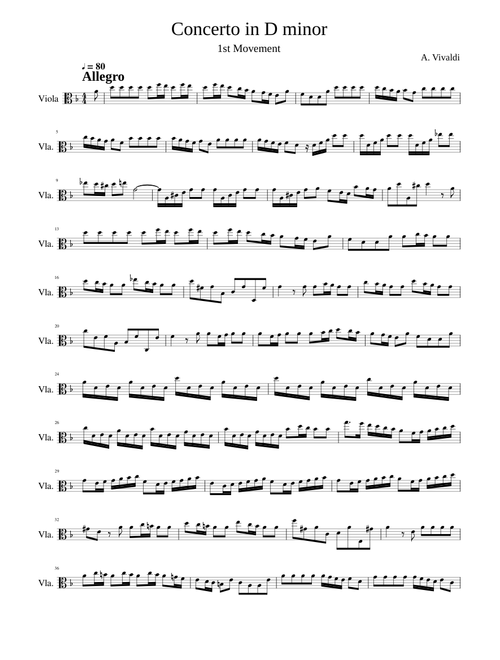 Vivaldi Concerto in D minor Viola 
