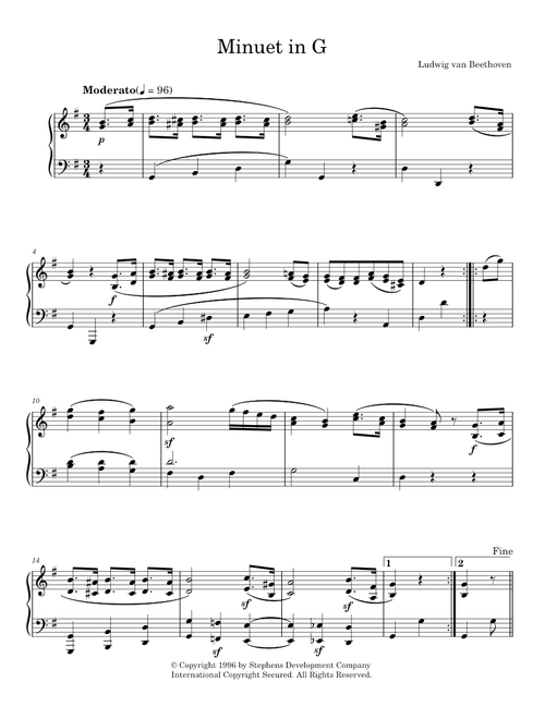 Minuet in G - Johann Sebastian Bach (Piano Solo)