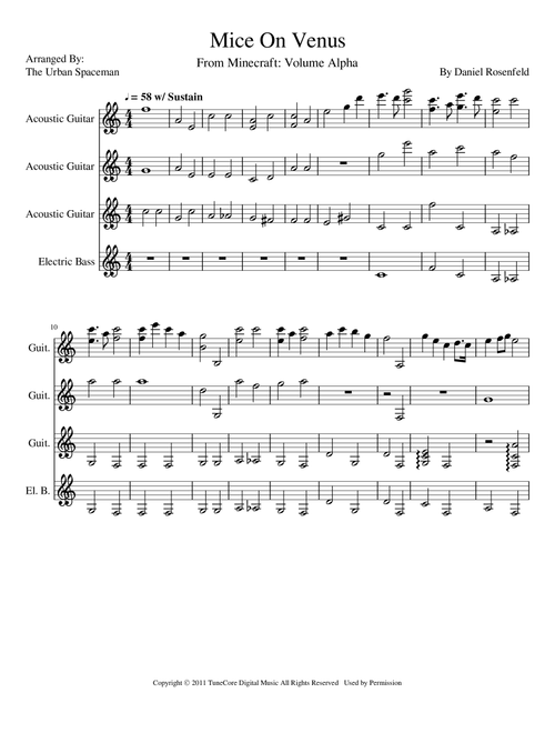 Mice On Venus (Arr. The Urban Spaceman) - C418 (Guitar Ensemble)