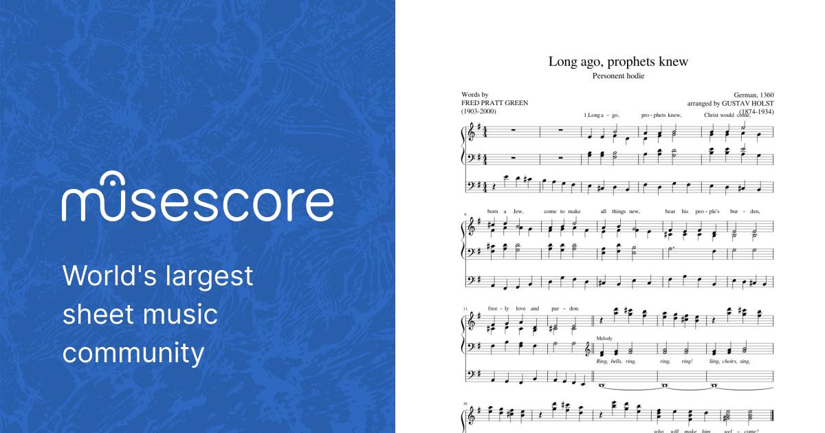 Personent Hodie Gustav Holst Long ago, prophets knew arr. Holst Sheet