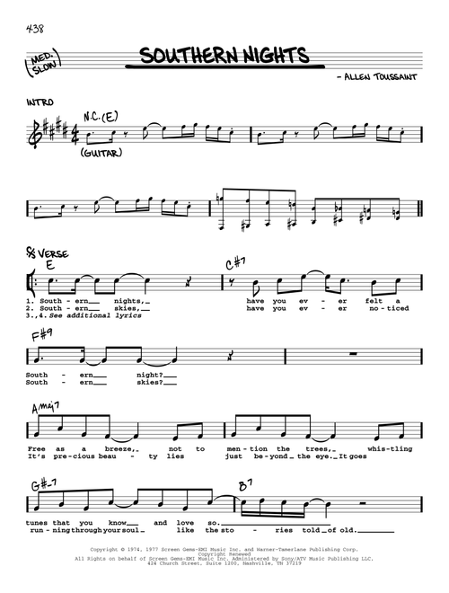 Southern Nights - Glen Campbell (Real Book - Melody-Chords-Lyrics)