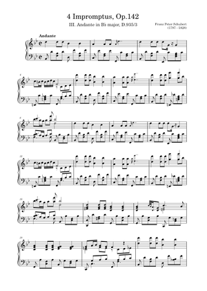Impromptu op. 142 d. 935 no. 1 in F Minor – Franz Schubert Sheet