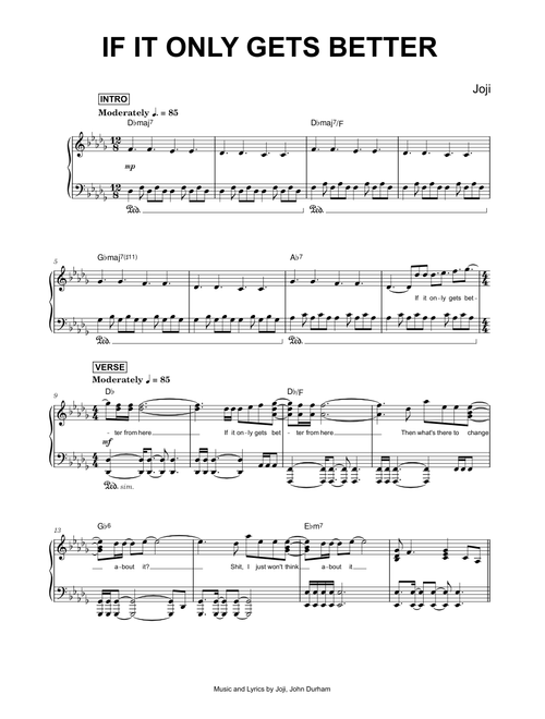 If It Only Gets Better - Joji (Piano)