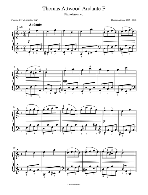 Sonatina No 3 in F major, Andante – Thomas Attwood