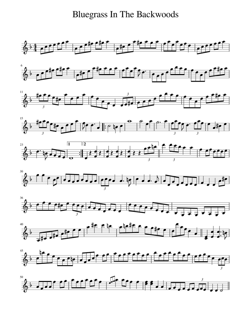 Bluegrass In The Backwoods Sheet Music for Piano (Solo) easy ...