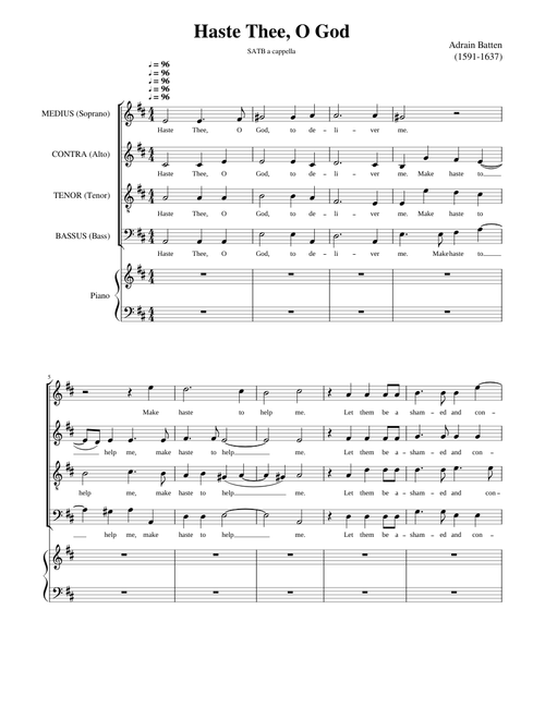 Haste Thee, O God - Adrian Batten