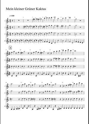Mein kleiner grner Kaktus Sheet Music with Chords for Piano, Vocals (Solo)  | MuseScore.com