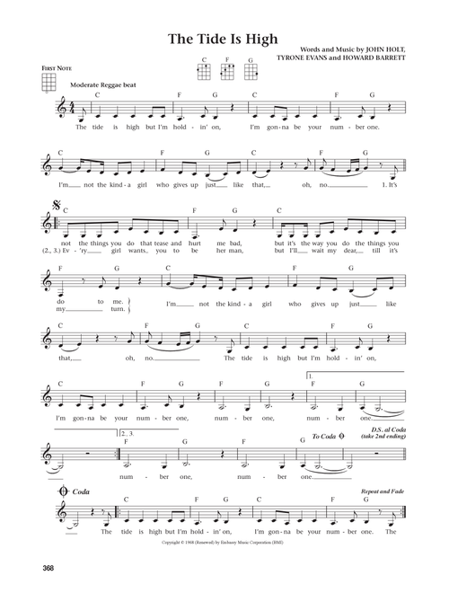 The Tide Is High (from The Daily Ukulele) (Arr. Jim Beloff) - Atomic Kitten, Blondie (Baritone Ukulele)