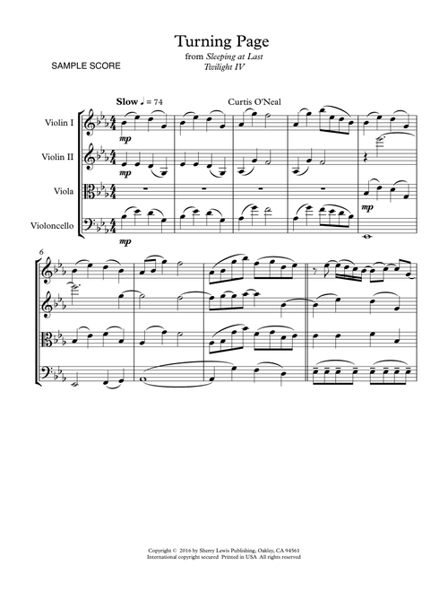 Turning Page (Arr. Sherry Lewis) - Sleeping At Last (String Quartet)