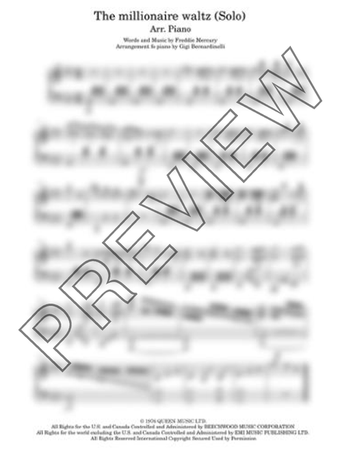 The Millionaire Waltz (Arr. Gigi Bernardinelli) - Queen (Piano Solo)