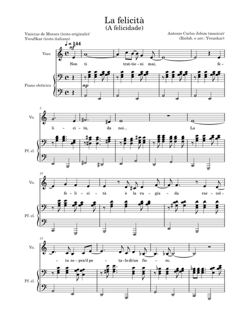 La felicità (A felicidade) – Antônio Carlos Jobim