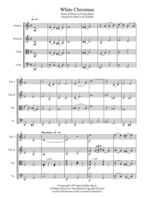 White Christmas (Arr. Marcos H. Scheffel) - Dave Koz & Kelly Sweet (String Quartet)