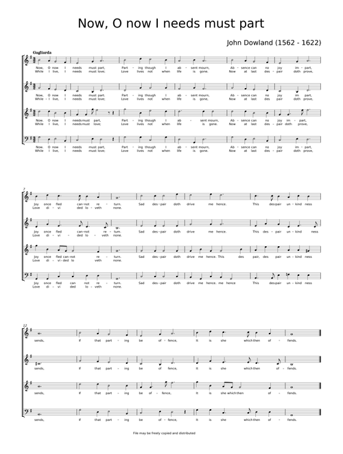 Now, O Now, I Needs Must Part - John Dowland