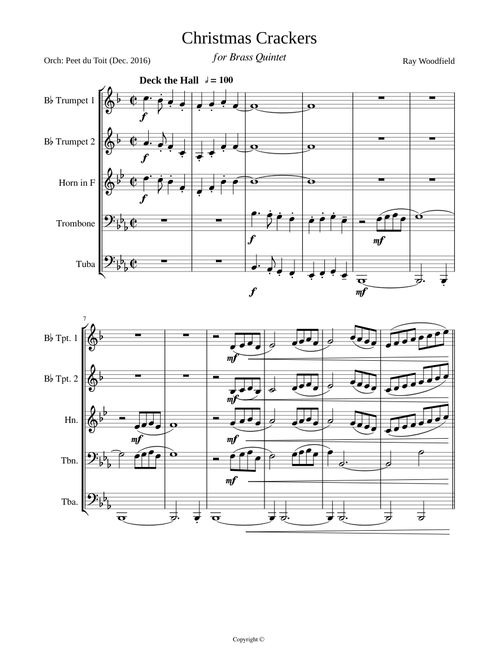 Christmas Crackers - Ray Woodfield (Brass Quintet)