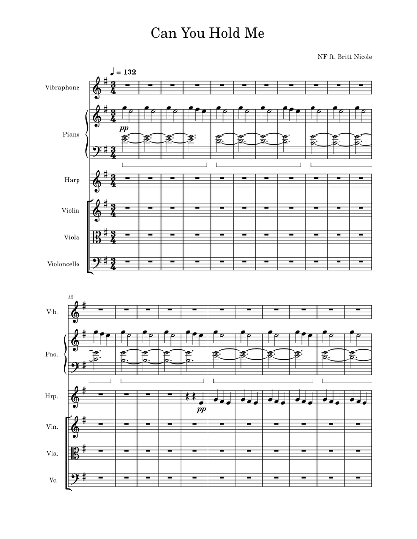 Can You Hold Me – NF ft. Britt Nicole Sheet Music for Piano