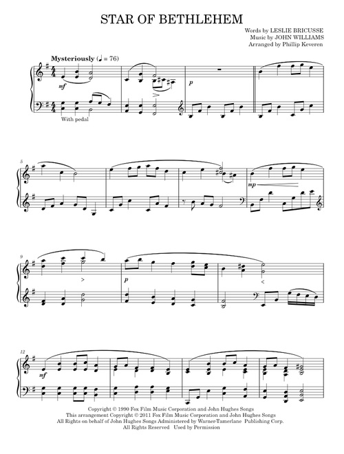 Star Of Bethlehem - Leslie Bricusse, Phillip Keveren (Piano Solo)