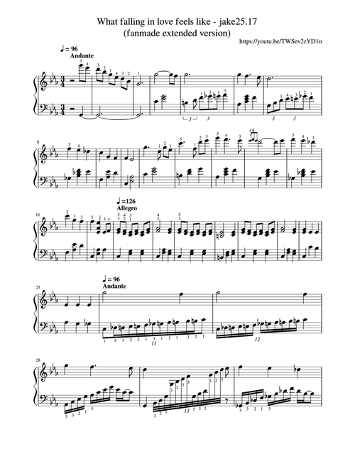 This Is What Falling In Love Feels Like (Arr. Kirsten) - Jvke (Piano-Vocal-Guitar (Piano Accompaniment))