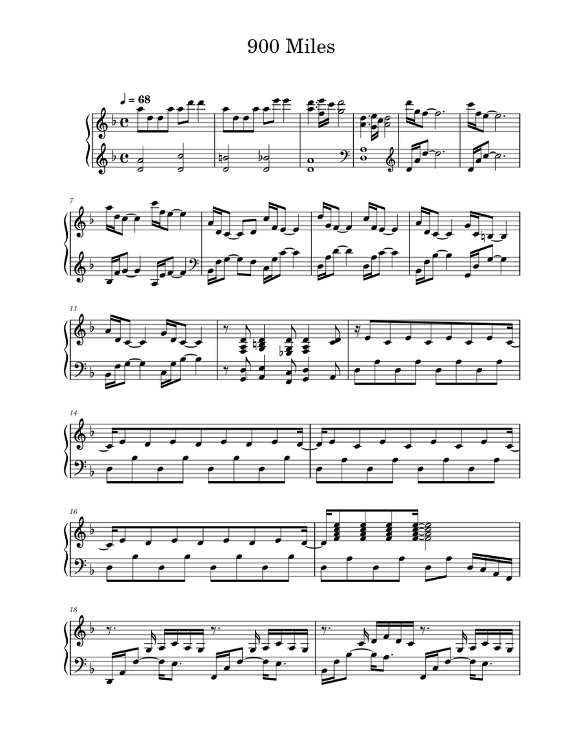 Nine Hundred Miles – Philip E. Silvey 900 Miles Sheet Music for