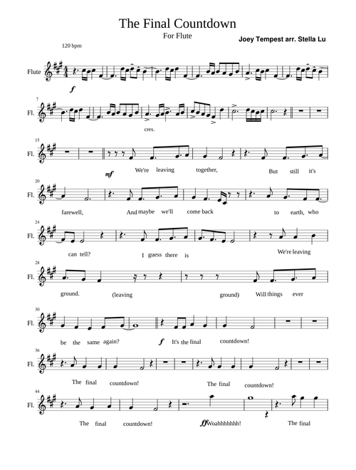The Final Countdown Flute