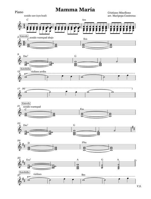 Mamma Maria (mamma Maria) (Arr. M. Contreras) - Dario Farina (Piano Vocal)