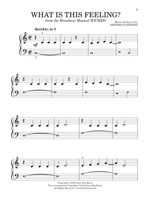 What Is This Feeling? (from Wicked) - Stephen Schwartz (Beginning Piano Solo)