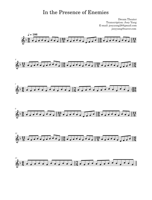 Dream Theater - In the Presence of Enemies guitar part (0:46~1:27)
