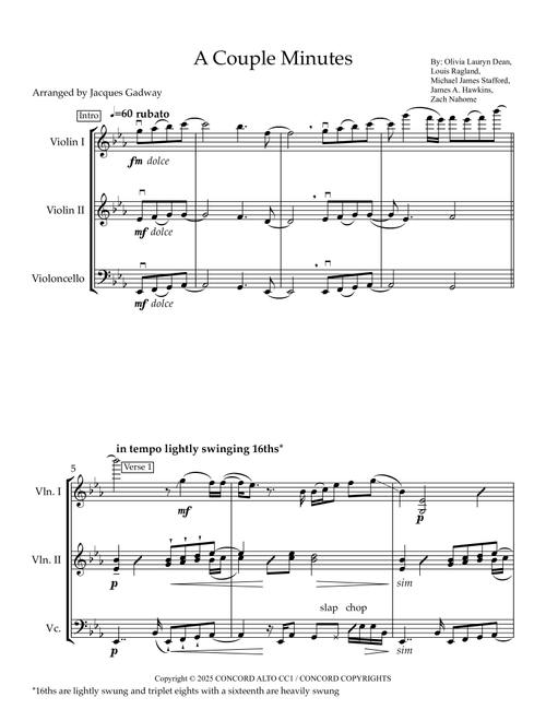 A Couple Minutes (Arr. Jacques Gadway) - Olivia Dean (String Ensemble)
