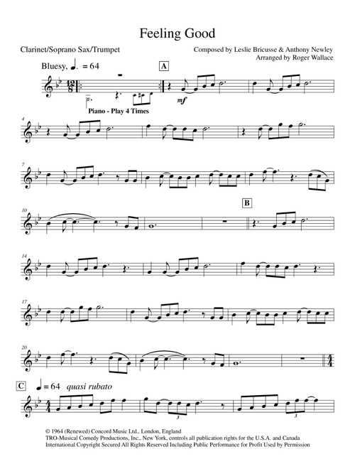 Feeling Good (Arr. Roger Wallace) - Michael Buble (Trumpet and Piano)