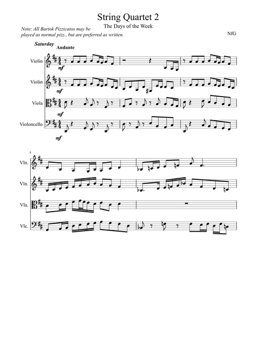 String Quartet 2 - The Days of the Week