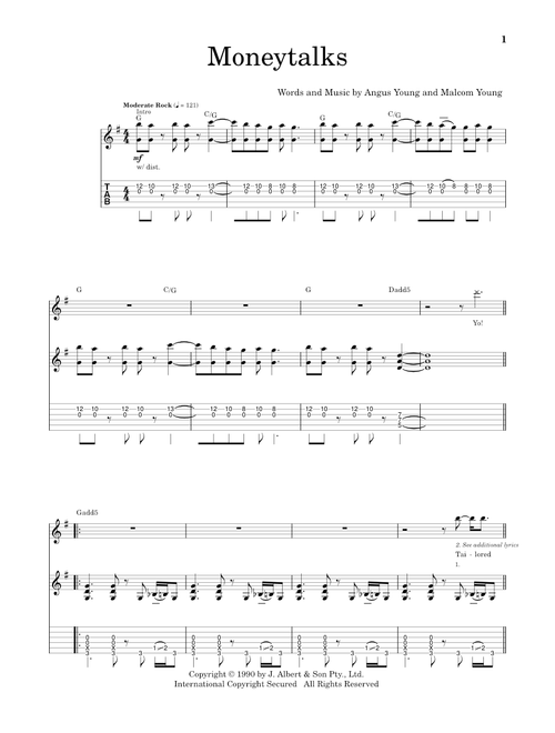 Moneytalks - AC/DC (School of Rock - Guitar Tab)