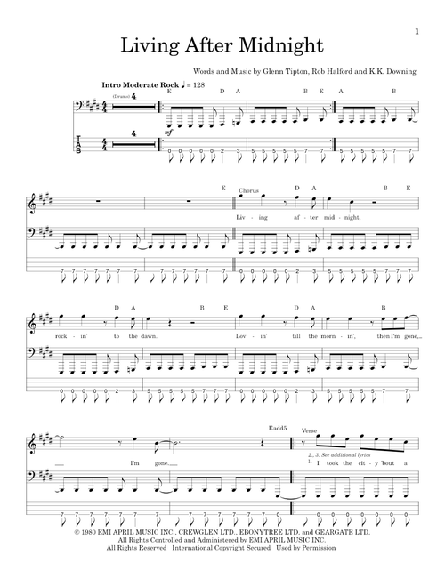 Living After Midnight - Judas Priest (School of Rock - Bass Guitar)