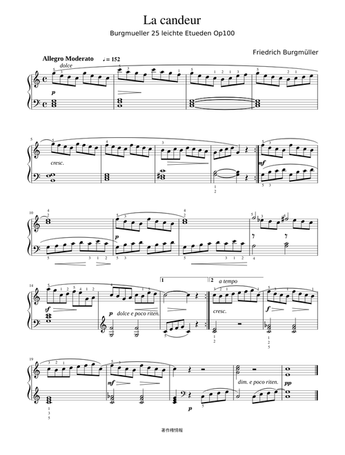 Burgmueller 25 leichte Etuden Op100-01 MuseScore