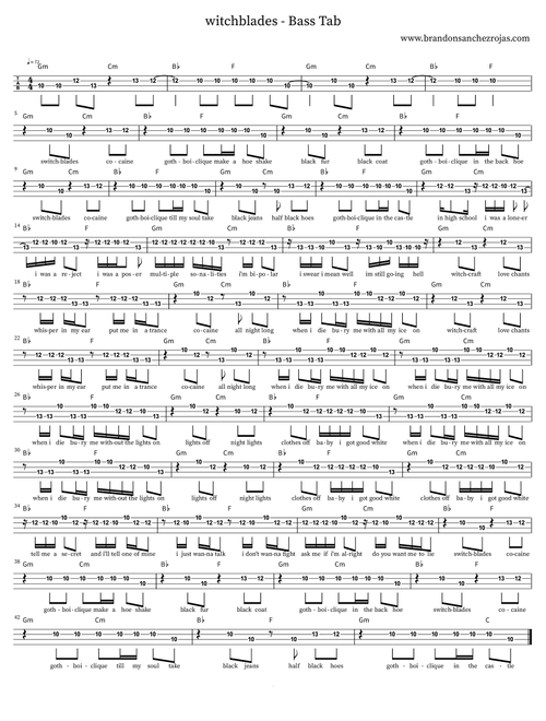 witchblades - Bass Tab - 35 (Instrumental Solo)