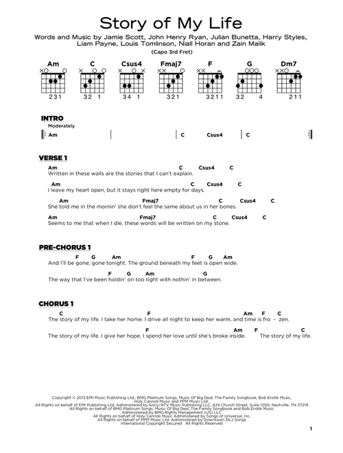 Story Of My Life - One Direction (Really Easy Guitar)