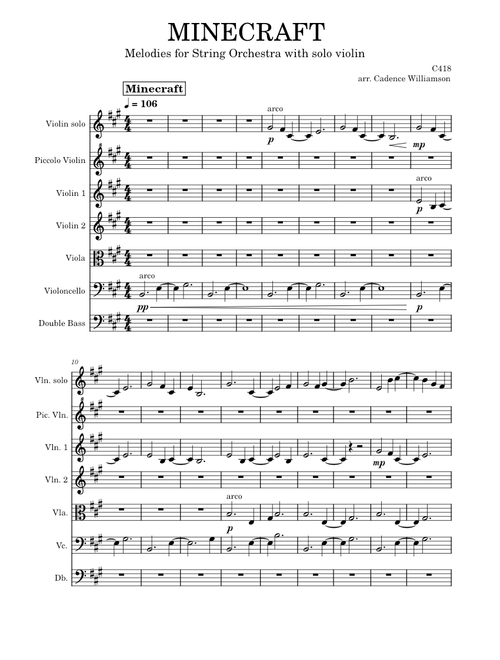 Minecraft – c418 MINECRAFT – c418 - for string orchestra