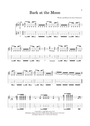 Play Official version of Bark at the moon Sheet Music by Ozzy