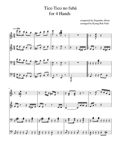 4 hands piano sheet music by marjanetti1 | Play, print, and