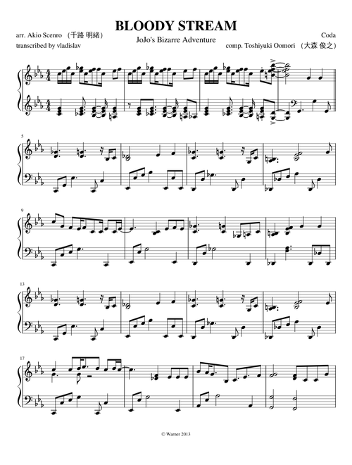 BLOODY STREAM (Piano) - Akio Scenro arrangement