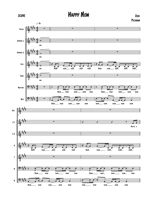 Happy Now (Arr. Jeff Peckham) - Zedd Feat Elley Duhé (Choral, SATB divisi)